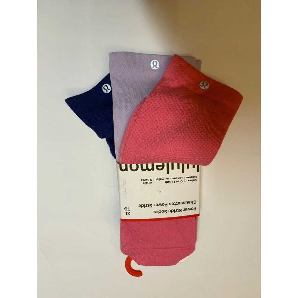 Lululemon Power Stride NWT Unisex Crew Socks 3 Pack XL‎